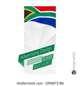 Vector abstract banner template for South Africa. Advertising template with flag of South Africa.