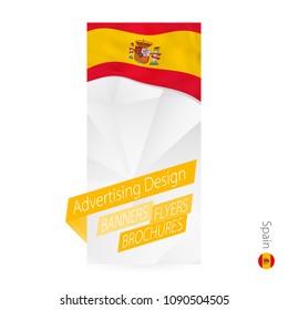Vector abstract banner template for Spain. Advertising template with flag of Spain.