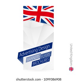 Vector abstract banner template for United Kingdom. Advertising template with flag of UK.