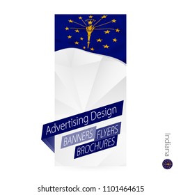 Vector abstract banner template for US state Indiana. Advertising template with flag of Indiana.