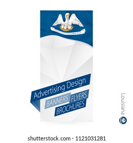 Vector abstract banner template for US state Louisiana. Advertising template with flag of Louisiana.