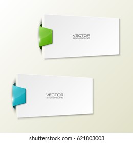 Vector abstract banner. The two original rectangular form. The flat image. Advertising Design shape. Vector label tag.