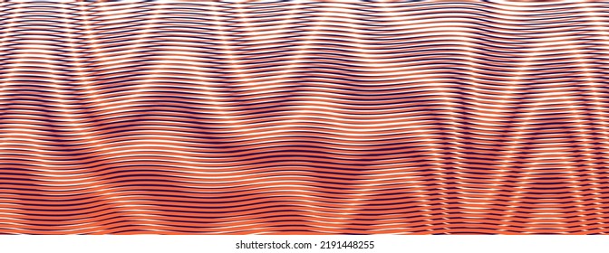 Vector abstract banner with wavy striped optical illusion effect in trendy color of the year. Modern background saver for wweb design, site cover, business card, mobile apps, poster, banner, package