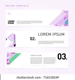 Vector abstract banner web design template. Retro and pop art colorful style banner design layout.
