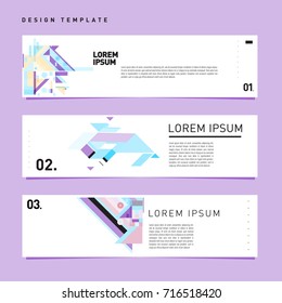 Vector abstract banner web design template. Retro and pop art colorful style banner design layout.
