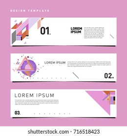 Vector abstract banner web design template. Retro and pop art colorful style banner design layout.
