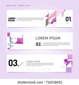 Vector abstract banner web design template. Retro and pop art colorful style banner design layout.
