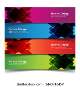 Vector Abstract banner web template in red, blue, orange and green color