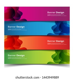 Vector Abstract banner web template in red, blue, orange and green color