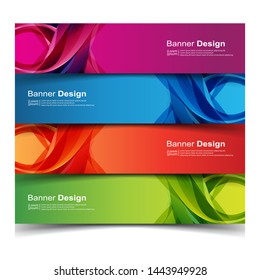 Vector Abstract banner web template in red, blue, orange and green color