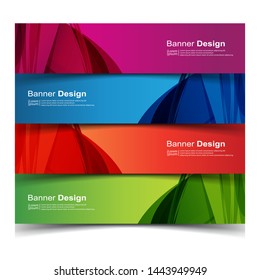 Vector Abstract banner web template in red, blue, orange and green color