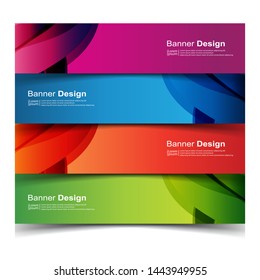 Vector Abstract banner web template in red, blue, orange and green color
