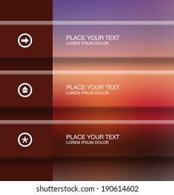 Vector abstract banners with blurry bokeh background