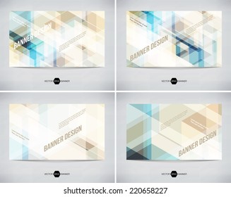 Vector abstract banners collection with modern light hi-tech background