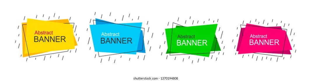 Vector abstract banners. Flat style geometric shapes. Template ready for use in web or print design.