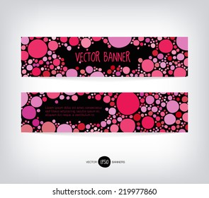 Vector abstract banners with irregular dots background