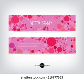 Vector abstract banners with irregular dots background