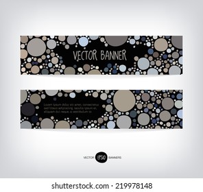 Vector abstract banners with irregular dots background