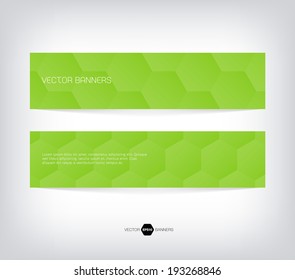 Vector abstract banners with light and smooth geometric hexagonal background