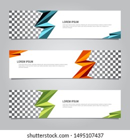 Vector abstract banners. Modern templates for web, landing page, footer, layout, header