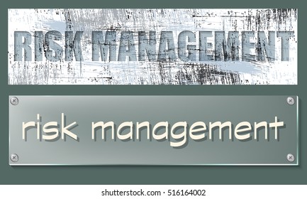 Vector abstract banners with theme of risk management