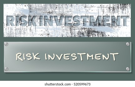 Vector abstract banners with the words risk management