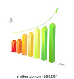 Vector abstract bar graphs on white background.