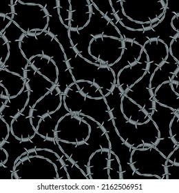 Vector Abstract Barb Wire Seamless Pattern