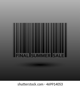 Vector abstract barcode. Summer final sale. Eps 10. Black bars of varying sizes.