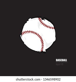 Vector abstract baseball ball isolated. Grunge ripped element for design banner, poster, flyer, sport print for T-shirt.