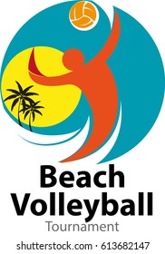 Vector Abstract Beach Volleyball Tournament Logo Stock Vector (royalty 