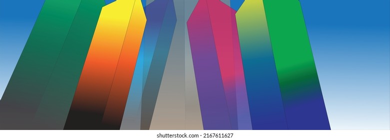 vector abstract begron of tall skyscrapers that are often found in developed countries such as the Americas and Europe