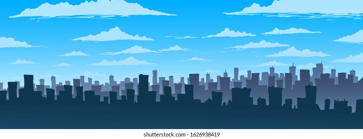 Vector abstract big city panorama.