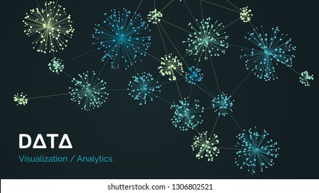 Vector abstract big data visualization. Visual information complexity. Information clustering representation.  