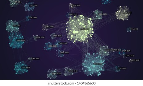 Vector abstract big data visualization. Visual information complexity. Information clustering representation.  