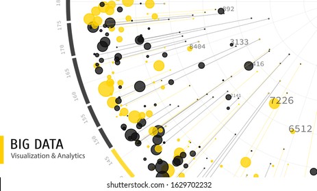 Vector abstract big data visualization. Complex data concept. Abstract information diagram. Visual big data analysis. Science technology background.