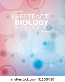 Vector Abstract biology background with moleculs and virus