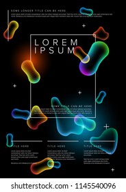 Vector Abstract biology flyer template with moleculs and virus

