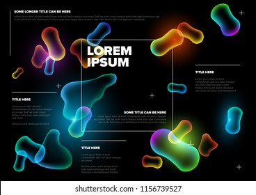 Vector Abstract biology flyer template with moleculs and virus - horizontal version