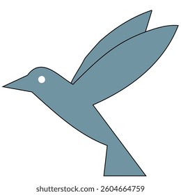 Vector Abstract Bird Silhouette Logo Featuring Clean Lines and Negative Space for a Contemporary Design