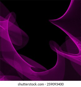 Vector abstract black background of purple lines