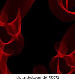 Vector abstract black background of red lines