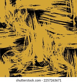 Giro de pincel negro abstracto vectorial. La decoración es de color rosa a mano alzada con una brocha gruesa. Tinta grabada en blanco y negro. Patrón de fondo sin inconvenientes. Papel tapiz de tela de impresión texturizada.