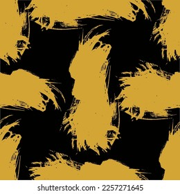 Giro de pincel negro abstracto vectorial. La decoración es de color rosa a mano alzada con una brocha gruesa. Tinta grabada en blanco y negro. Patrón de fondo sin inconvenientes. Papel tapiz de tela de impresión texturizada.