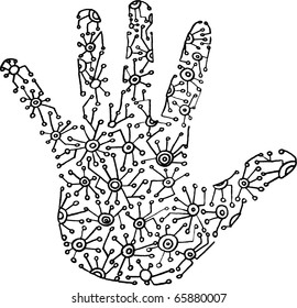 vector abstract black hand illustration