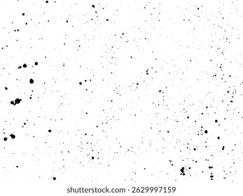  Vector abstract black ink splatter texture on white background. Random paint drops, splashes and stains in grunge style. Perfect for backgrounds, overlays, packaging design, posters