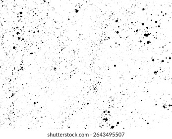  Vector abstract black ink splatter texture on white background. Random paint drops, splashes and stains in grunge style. Perfect for backgrounds, overlays, packaging design, posters