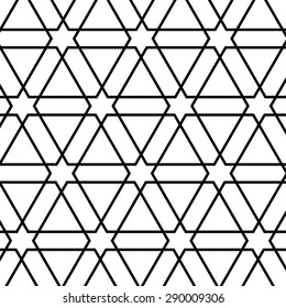 Vector Abstract  Black Line Ornament on White Background