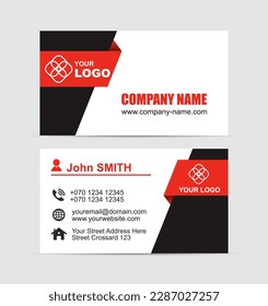 Vector abstract black and red 
business card template