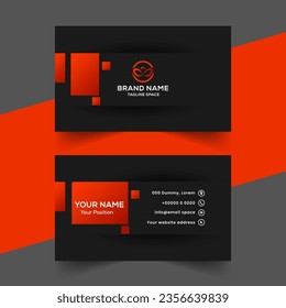 vector abstract black and red office visiting card template design